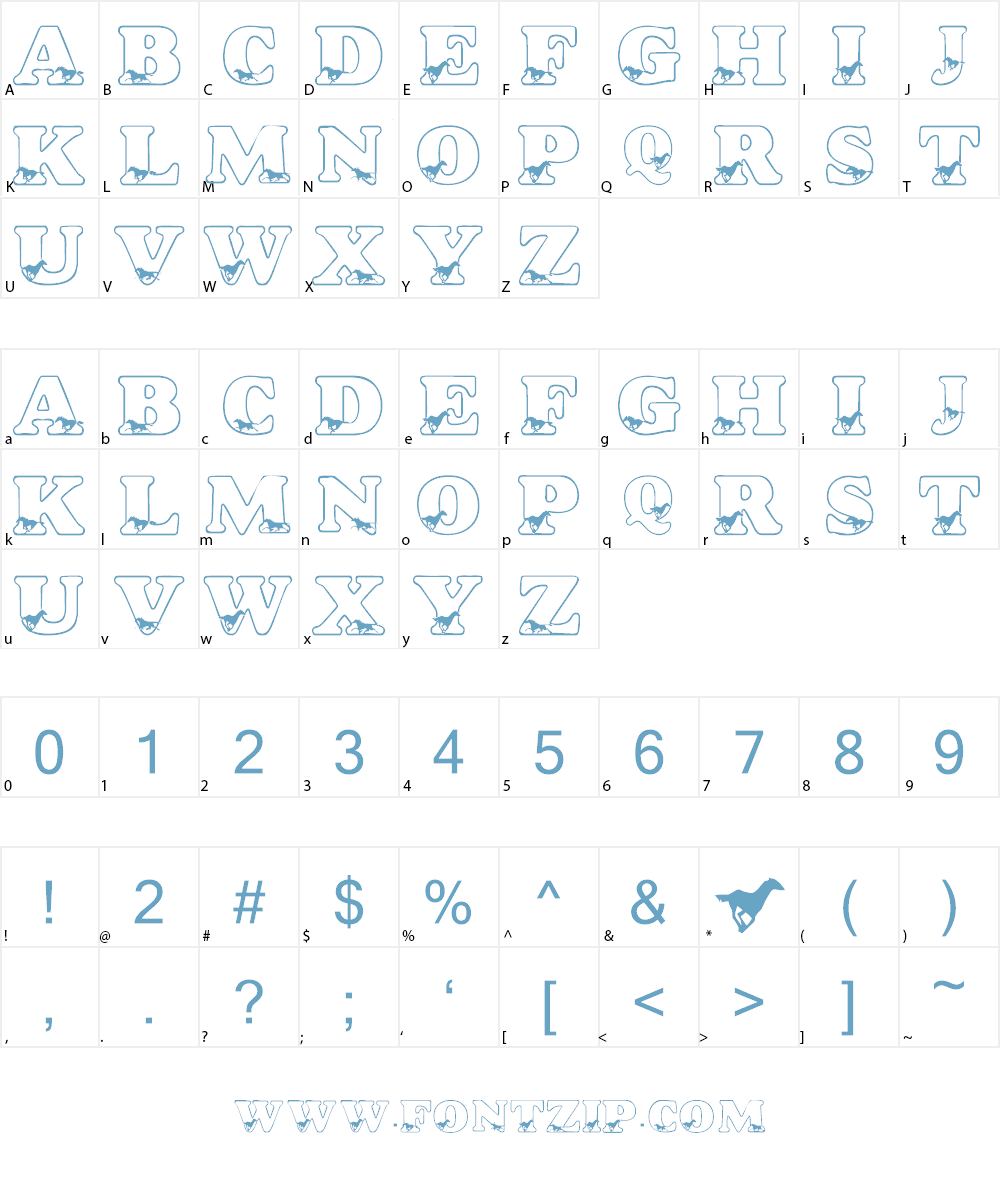 LMS Alicia's Horses Font Character